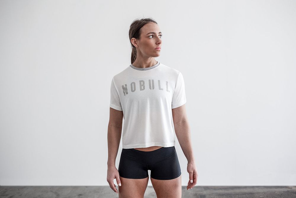 NOBULL Women's Boxy Tee - White - Ireland (6851OFZBJ)